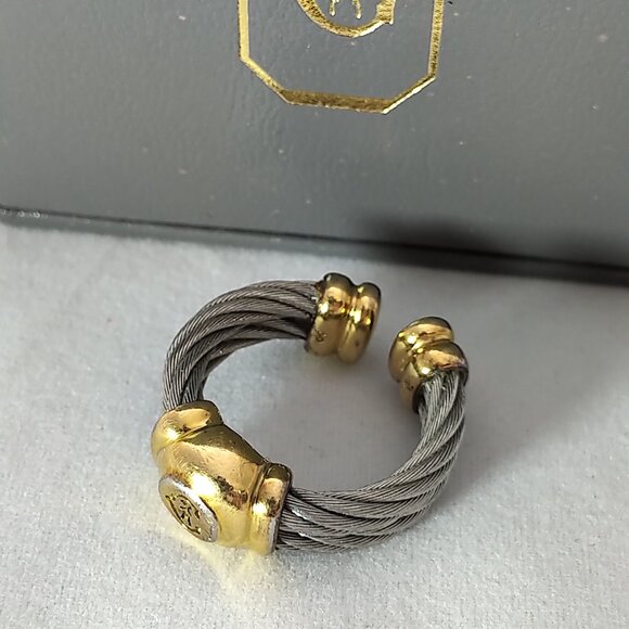 Vintage Authentic Phillipe Charriol Monogram Signet Ring 1990s Luxury - Picture 3 of 6